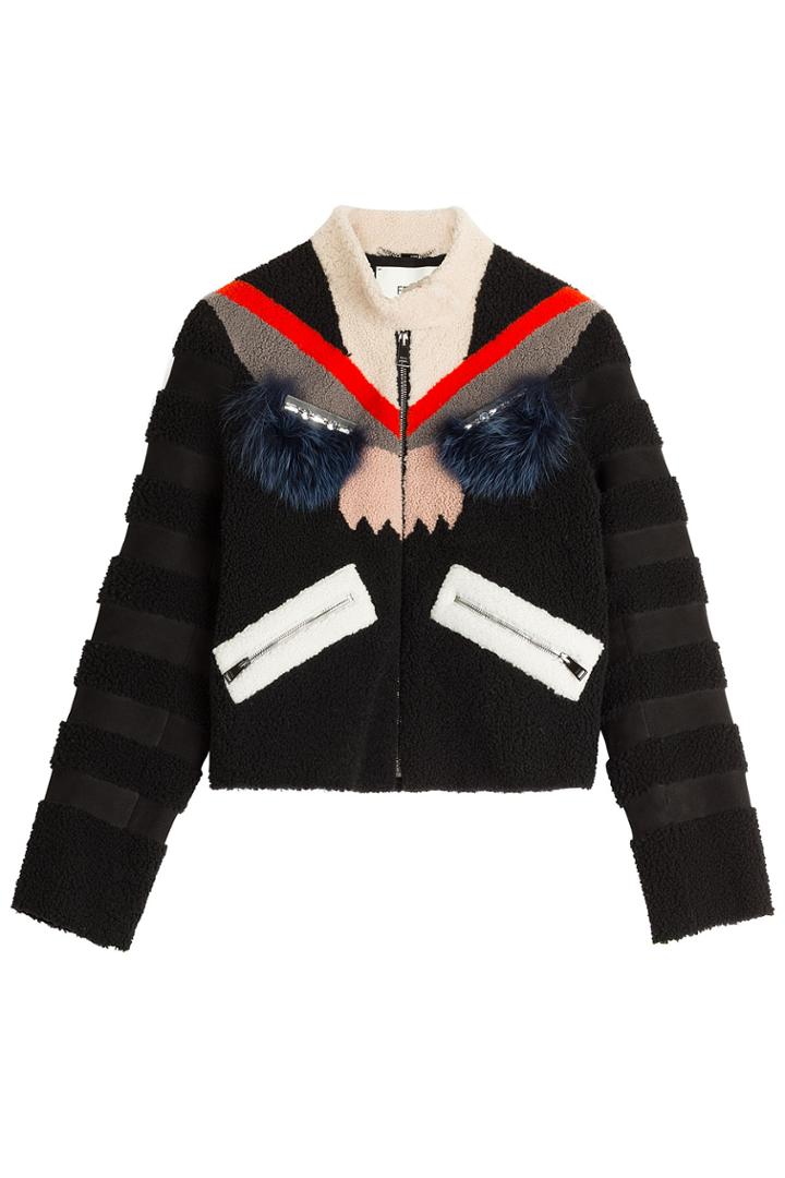 Fendi Fendi Textured Leather Jacket - Multicolor