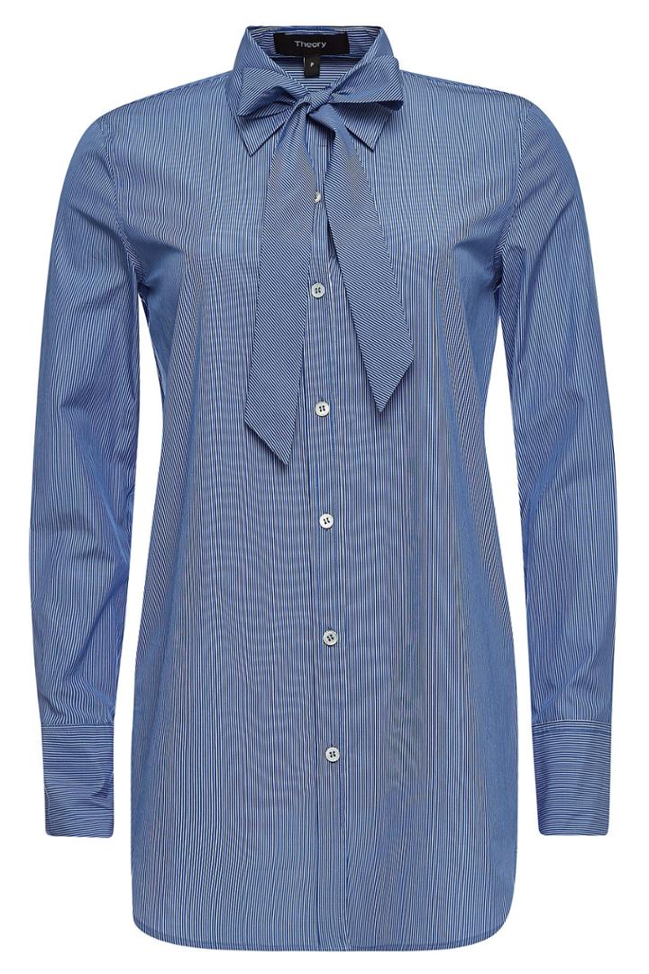Theory Theory Cotton Shirt With Self-tie Bow