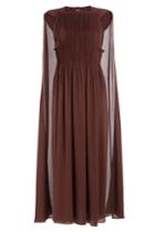 Valentino Valentino Midi-length Pleated Silk Dress With Cape - None
