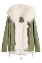 Mr & Mrs Italy Mr & Mrs Italy Cotton Parka With Fur Lining And Hood - Green