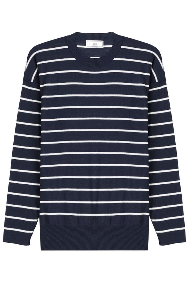 Ami Ami Wool Striped Knit Pullover