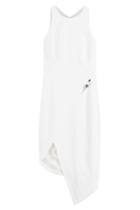 Mugler Mugler Asymmetric Dress With Embellished Cutout - White