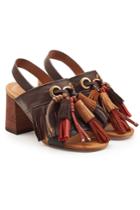 See By Chloé See By Chloé Leather Sandals With Suede Fringes