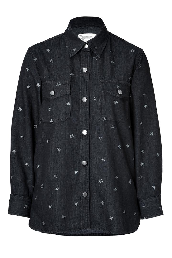 Current/elliott Current/elliott Cotton Star Print Shirt - Black