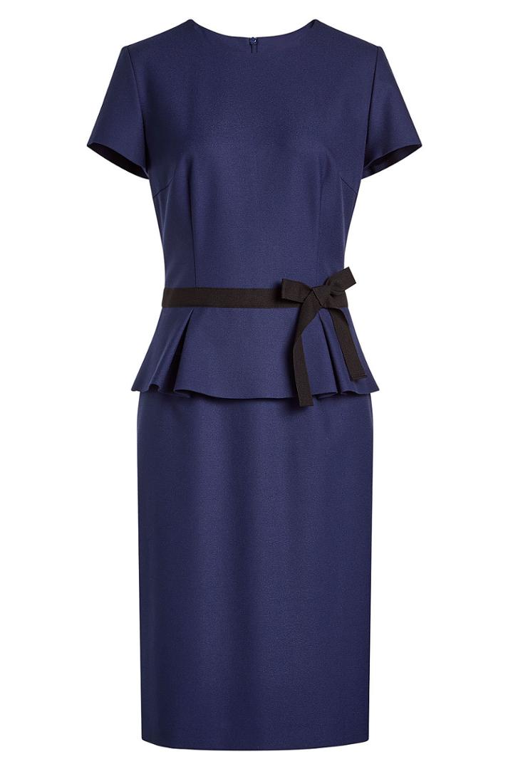 Hugo Hugo Crepe Dress With Peplum