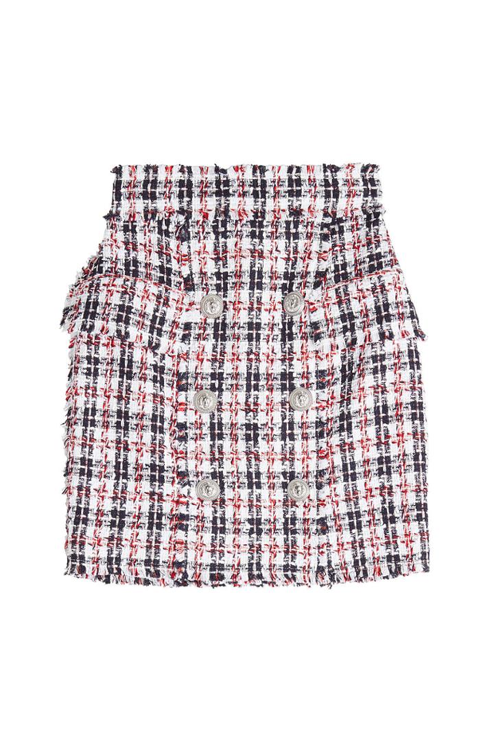 Balmain Balmain Tweed Skirt With Embossed Buttons
