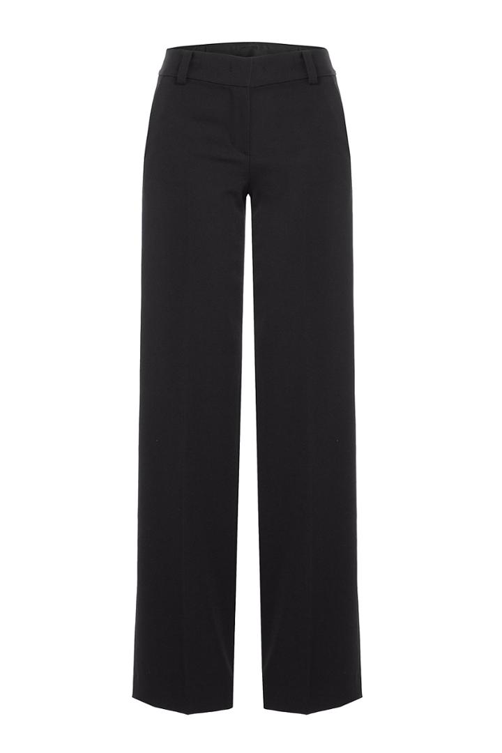 Dkny Dkny Wide Leg Wool Pants - Black