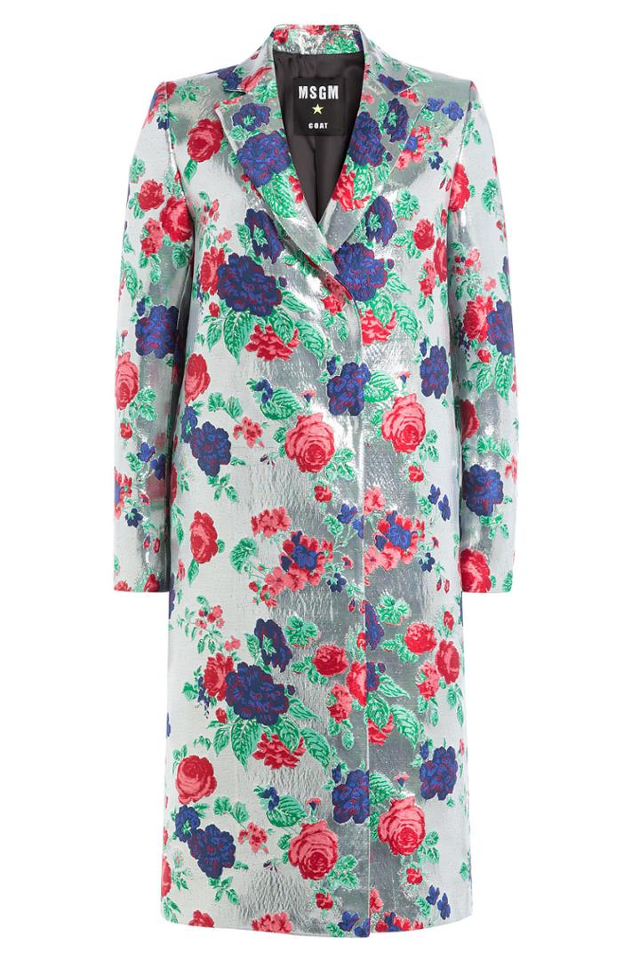 Msgm Msgm Embroidered Metallic Coat