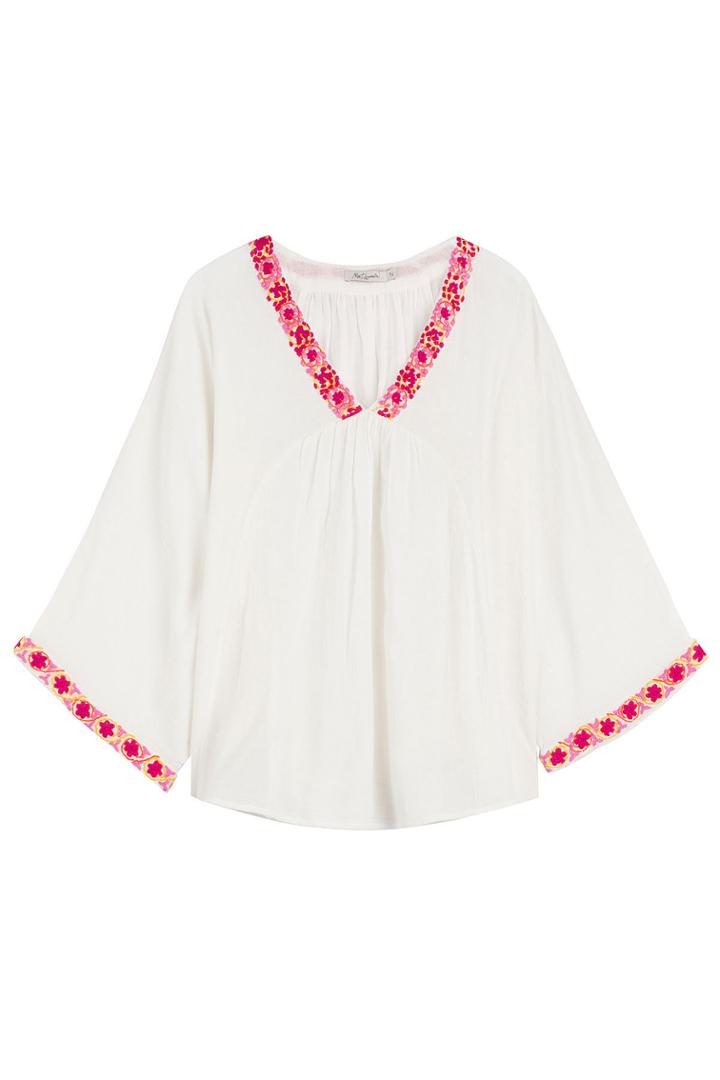 Mes Demoiselles Mes Demoiselles Embroidered Cotton Tunic - Magenta