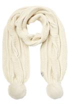 Ugg Australia Ugg Australia Wool Blend Scarf With Sheepskin Pom-poms - Beige