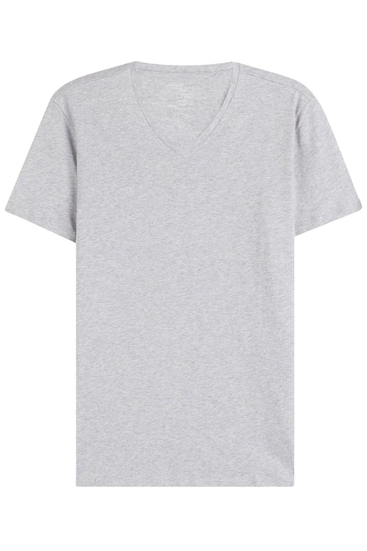 Majestic Majestic Cotton T-shirt With V-neckline - Grey