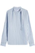 Tibi Tibi Striped Blouse With Buckled Collar