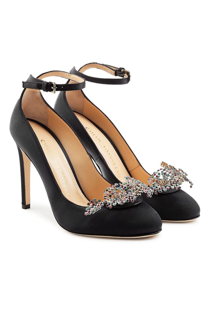 Chloe Gosselin Chloe Gosselin Helix Embellished Silk Pumps
