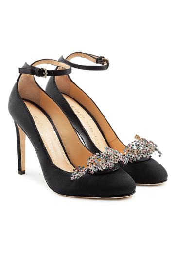 Chloe Gosselin Chloe Gosselin Helix Embellished Silk Pumps