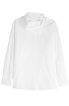 Carven Cotton Shirt With Fold-over Neckline