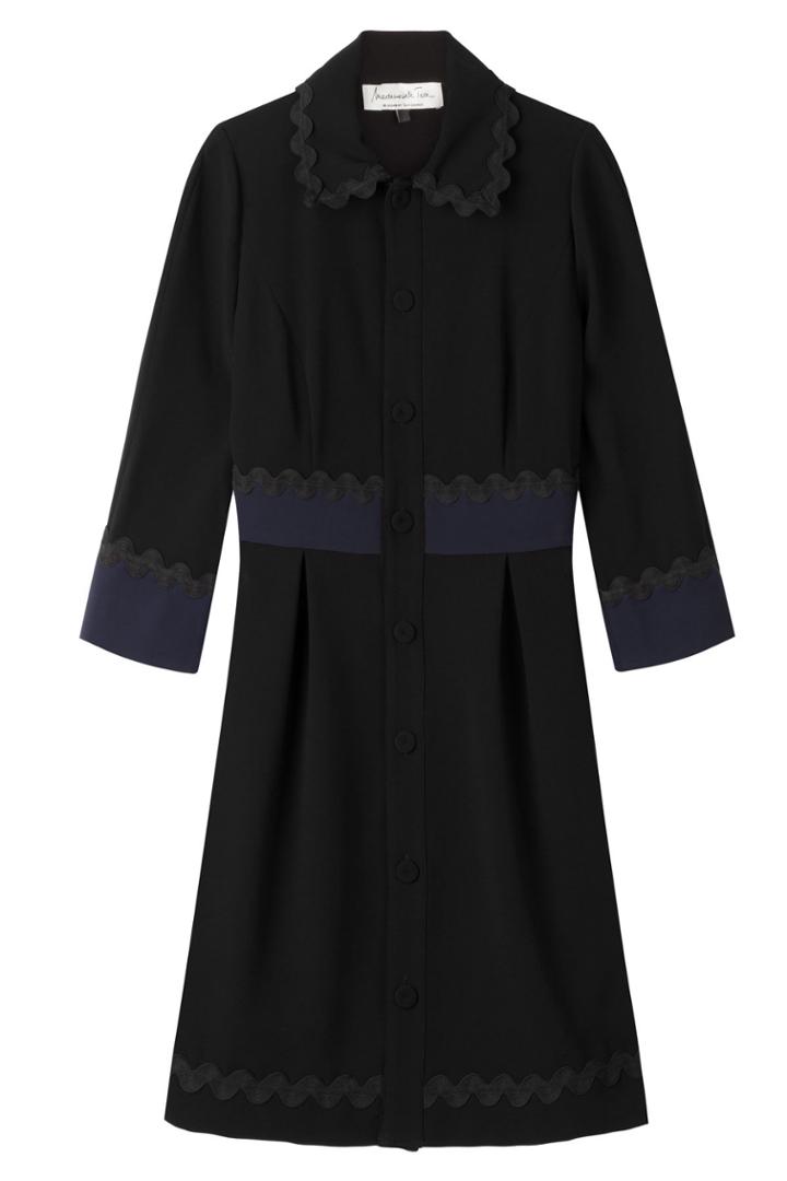 Tara Jarmon Tara Jarmon Two-tone Dress With Scalloped Trim