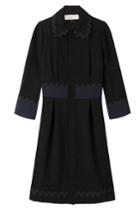 Tara Jarmon Tara Jarmon Two-tone Dress With Scalloped Trim