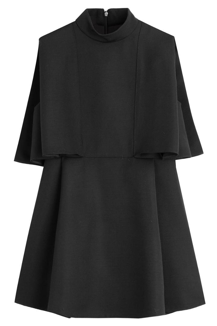 Valentino Valentino Virgin Wool Cape Top - Black