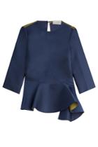 Preen By Thornton Bregazzi Preen By Thornton Bregazzi Color Block Top With Ruffle - Blue