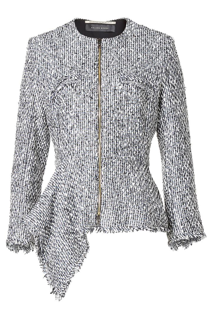 Roland Mouret Roland Mouret Cotton And Wool Blend Tweed Jacket