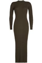Versace Versace Ribbed Wool Dress With Embossed Buttons