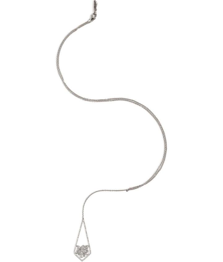Susan Foster 18k White Gold Necklace With Rose Cut Diamond Dagger