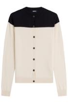 Jil Sander Navy Jil Sander Navy Two-tone Silk Cardigan With Cashmere - Beige