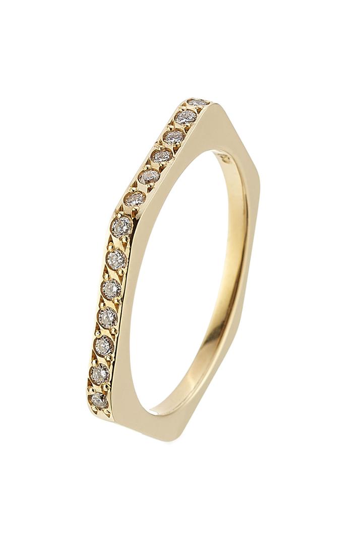 Ileana Makri Ileana Makri 18kt Yellow Gold Ring With White Diamonds