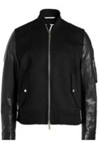 Valentino Valentino Virgin Wool Blouson With Leather Sleeves