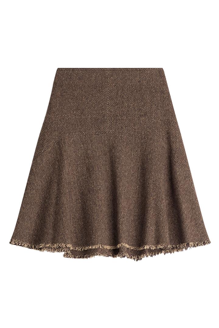 Etro Etro Wool-blend Flared Skirt - Brown