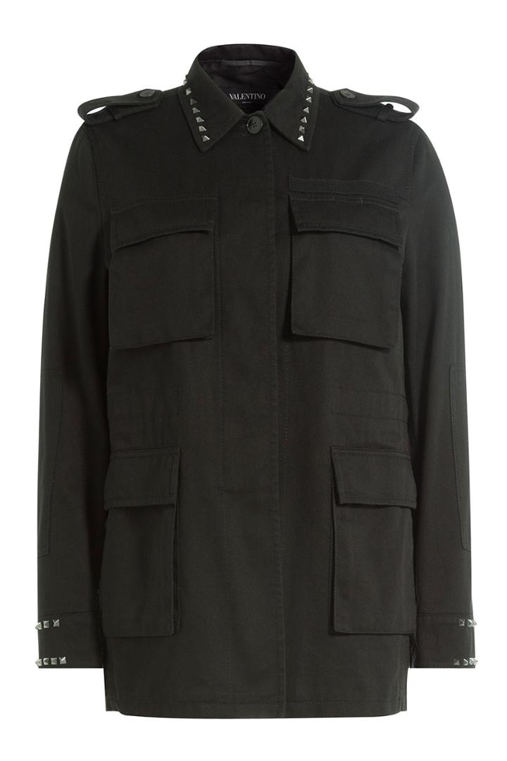 Valentino Valentino Rockstud Cotton Jacket - Black