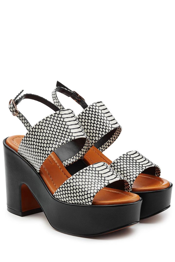 Robert Clergerie Robert Clergerie Embossed Leather Clogs