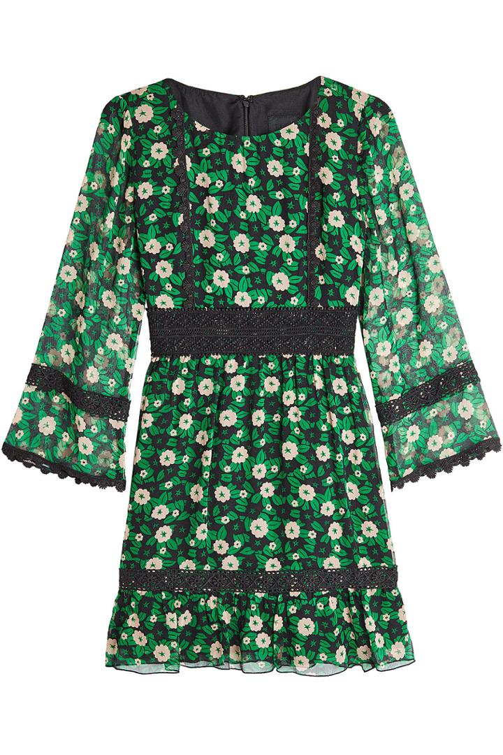Anna Sui Anna Sui Floral Print Silk Dress
