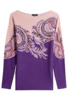 Etro Etro Printed Wool Pullover With Cashmere - Purple