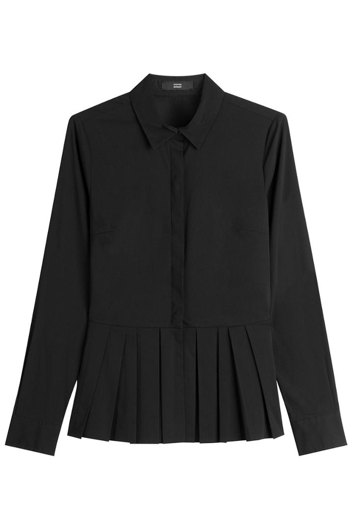 Steffen Schraut Steffen Schraut Blouse With Pleated Hemline - Black