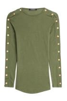 Balmain Balmain Wool Pullover With Embossed Buttons - Green