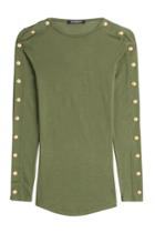 Balmain Balmain Wool Pullover With Embossed Buttons - Green