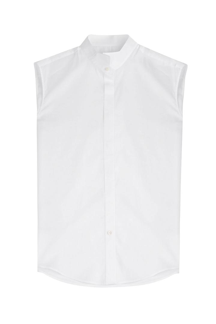 Maison Margiela Maison Margiela Cotton Voile Sleeveless Shirt - White