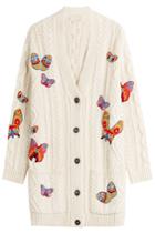 Valentino Valentino Alpaca-blend Embroidered Cardigan - Beige