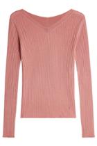 Nina Ricci Nina Ricci Ribbed Cashmere Pullover With Silk - Pink