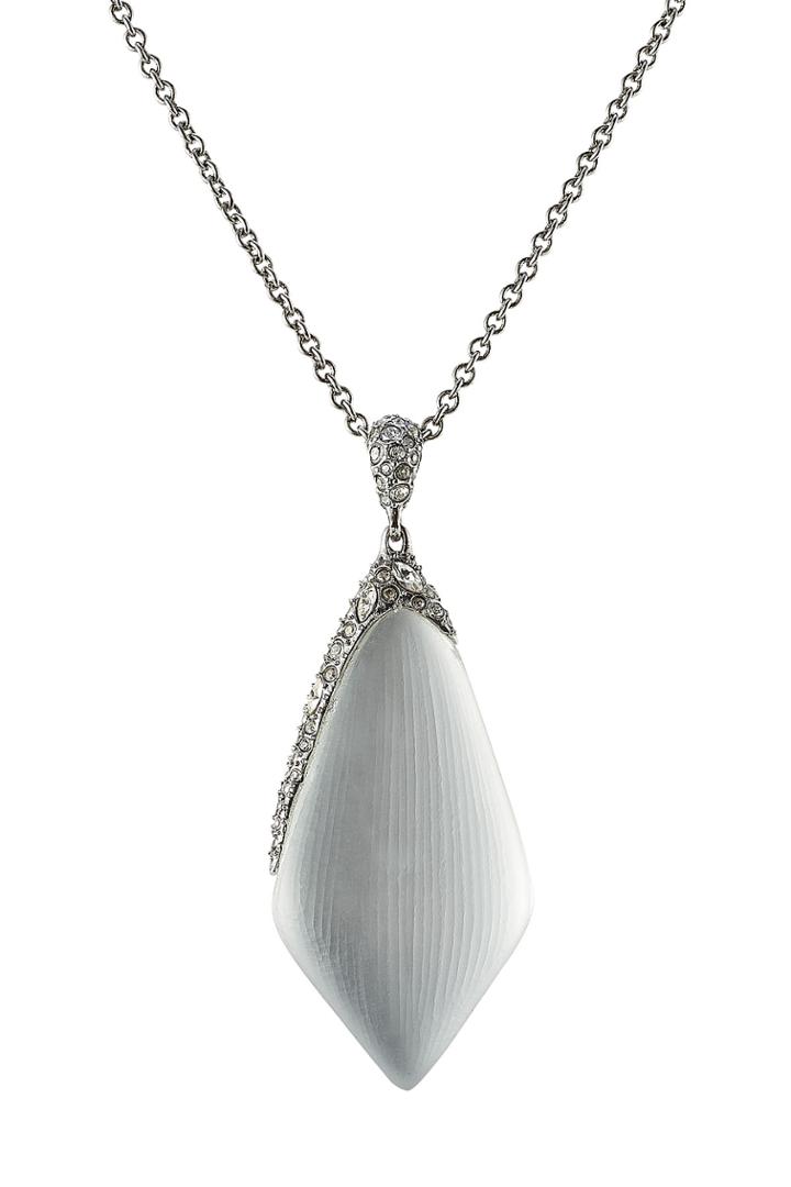 Alexis Bittar Alexis Bittar Rhodium Plated Necklace With Lucite And Crystals - Silver