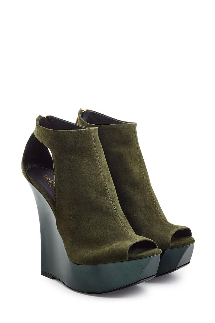 Balmain Balmain Suede Wedge Sandals