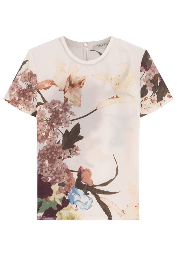 Valentino Valentino Printed Silk Top - White