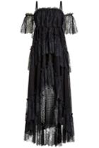 Philosophy Di Lorenzo Serafini Philosophy Di Lorenzo Serafini Lace Cold-shoulder Dress With Cotton