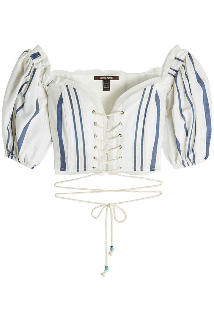 Roberto Cavalli Roberto Cavalli Cropped Lace-up Top
