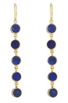 Pippa Small Pippa Small Gold Plated Silver Earrings With Lapis Stones - Blue