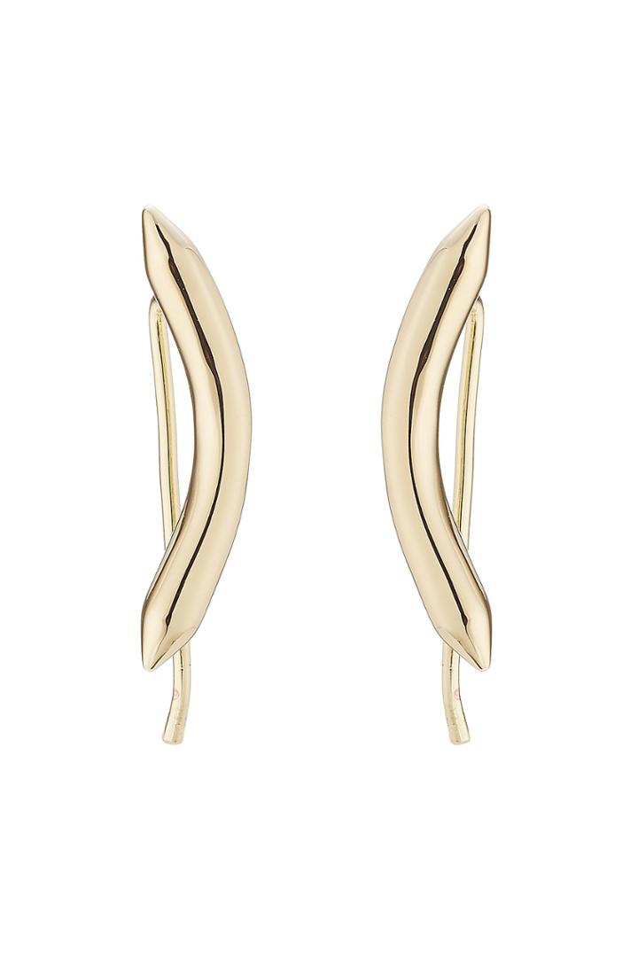Jennifer Fisher Jennifer Fisher Curved Cylinder 14kt Yellow Gold Plated Earrings