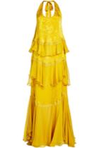Roberto Cavalli Roberto Cavalli Silk Gown With Lace
