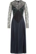 Nina Ricci Nina Ricci Satin Dress With Lace - Blue