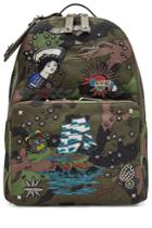 Valentino Valentino Embroidered And Embellished Canvas Backpack